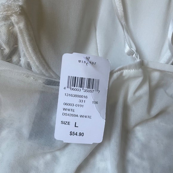 Windsor Pearl and Sequined White Lingerie Size Large NWT - Picture 5 of 5